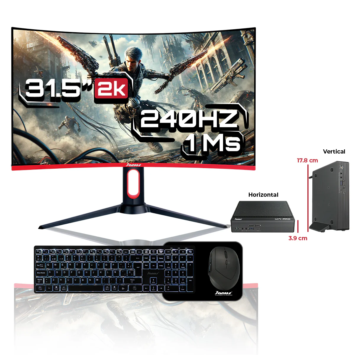 MONITOR: 32" Gamer VA / 240 Hz / 2K